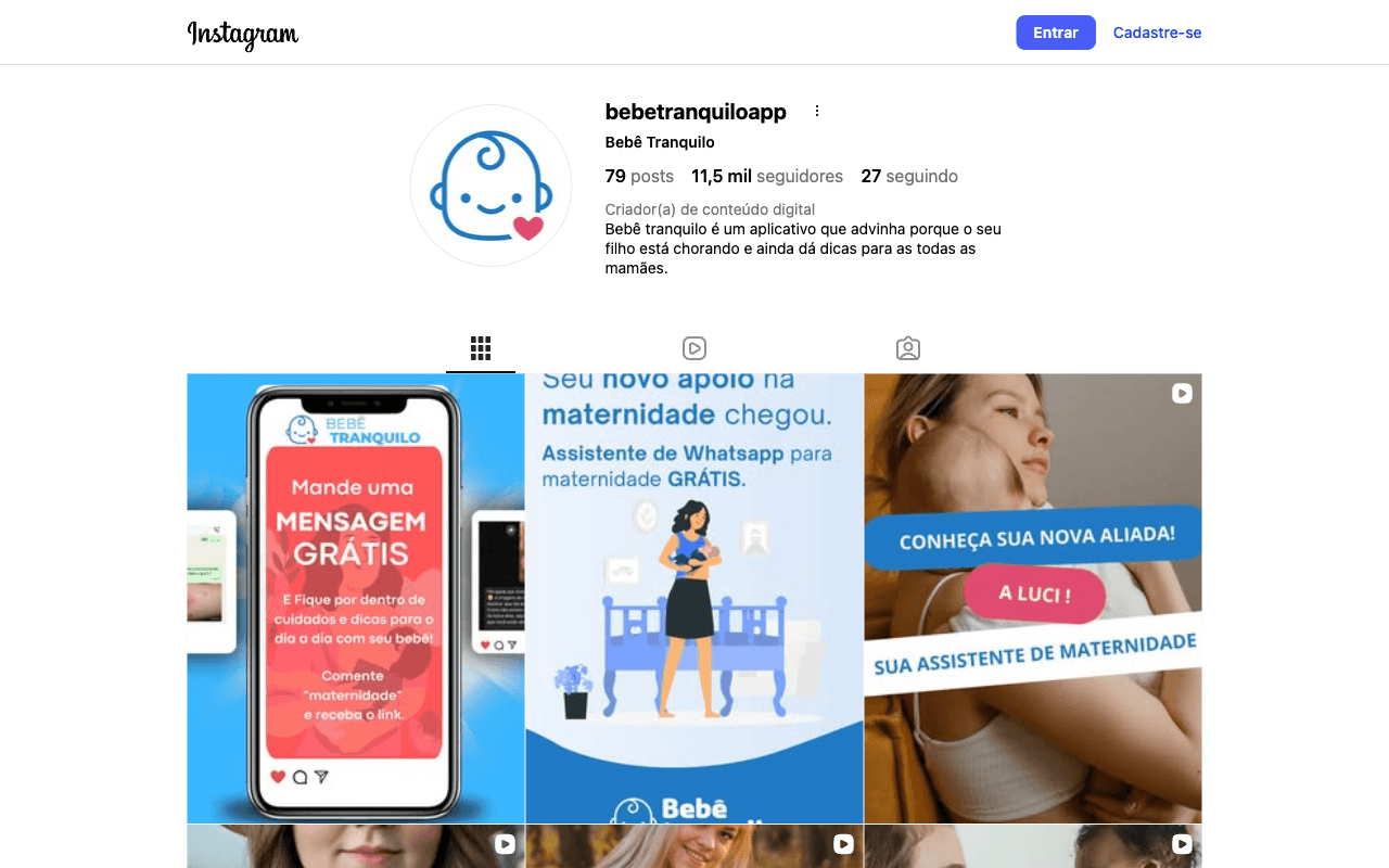Capa do projeto Bebê Tranquilo